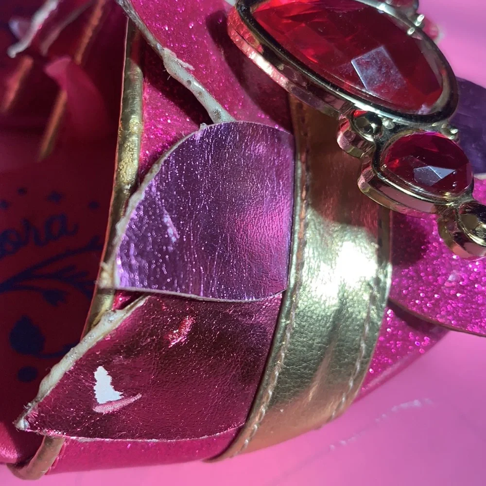 GIRL’S DISNEY PRINCESS AURORA SLEEPING BEAUTY PINK SHOES HALLOWEEN COSTUME 12T
